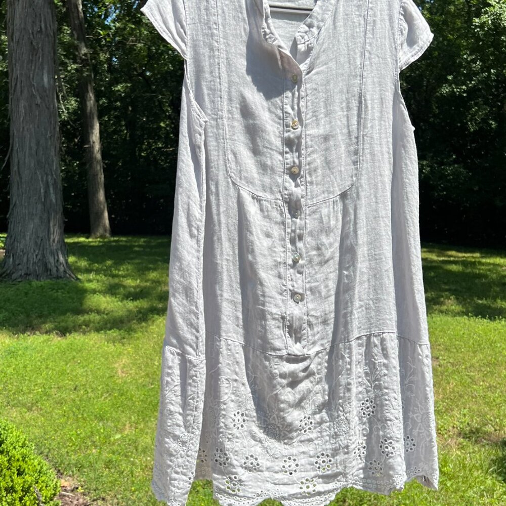 Francesca Bettini Francesca Bettini | Linen Tiered Dress Made in Italy -Large -